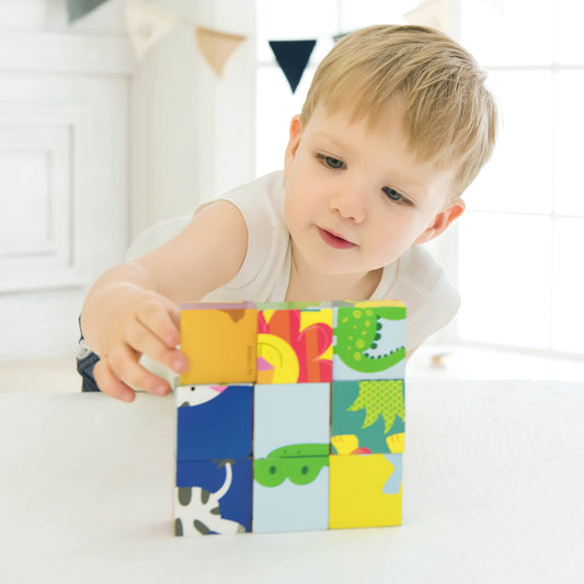 Puzzle en blocs - animaux sauvages