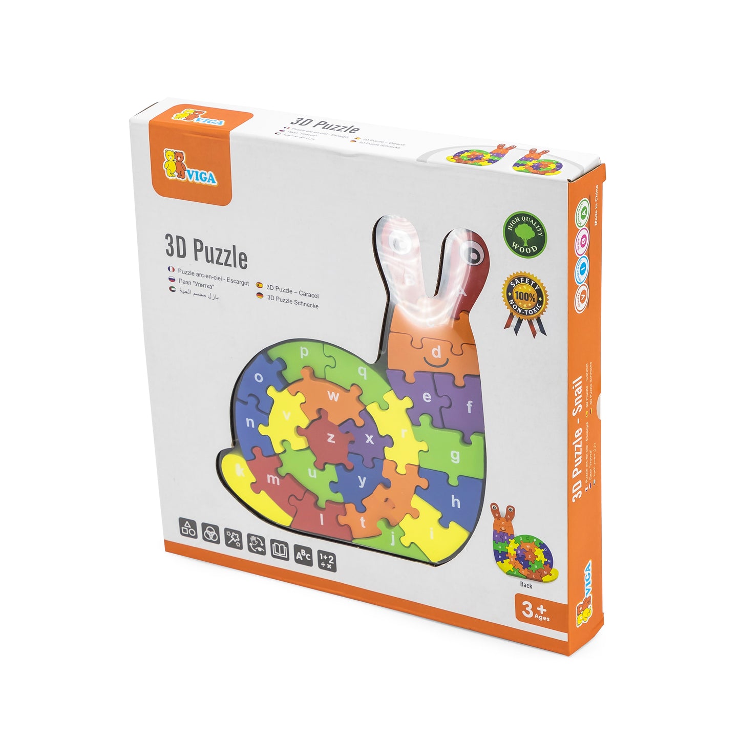 Puzzle 3D escargot en bois