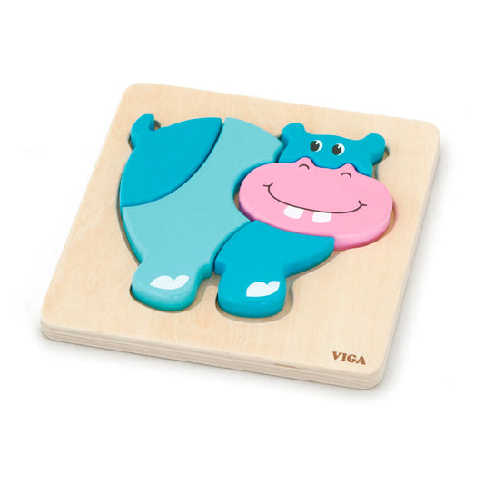 Puzzles de blocs - Hippopotame