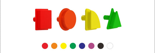 Pions à formes géométriques 64 pièces (8 couleurs) - Pack I